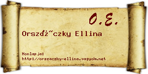 Orszáczky Ellina névjegykártya